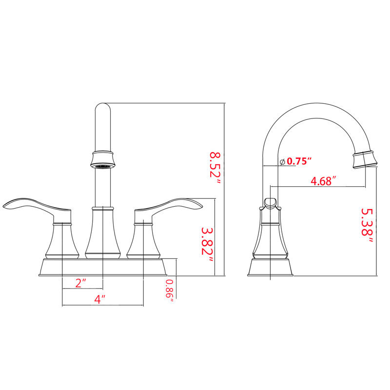Rolfe 2-handle Bathroom Faucet with Drain Assembly, Brushed Nickel