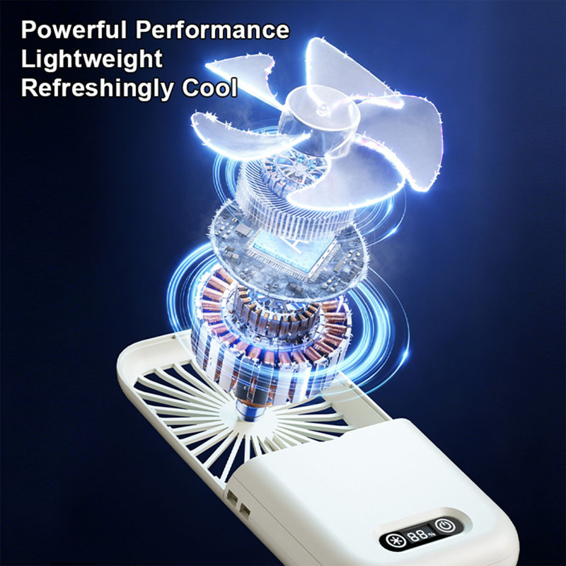 Ventilateur de miroir de maquillage kbndieu, White