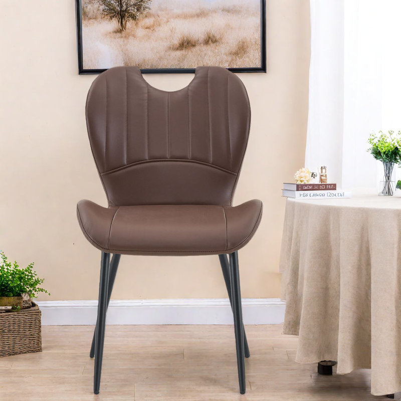 Ensemble de 4 chaises confortables en cuir PU, métal moderne pour la cuisine