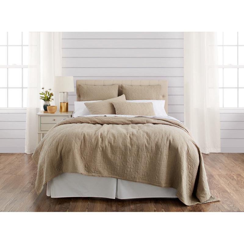 Taie décorative géométrique Teach Cotton - Euro, Euro, Cream
