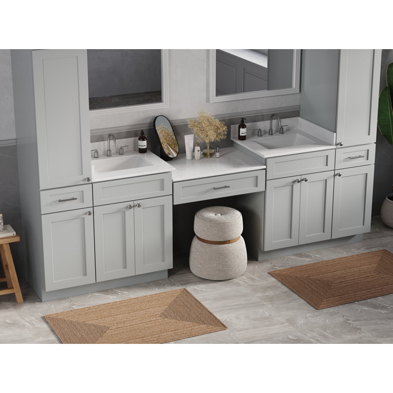 Meuble-lavabo double 108 po Disar, Gris