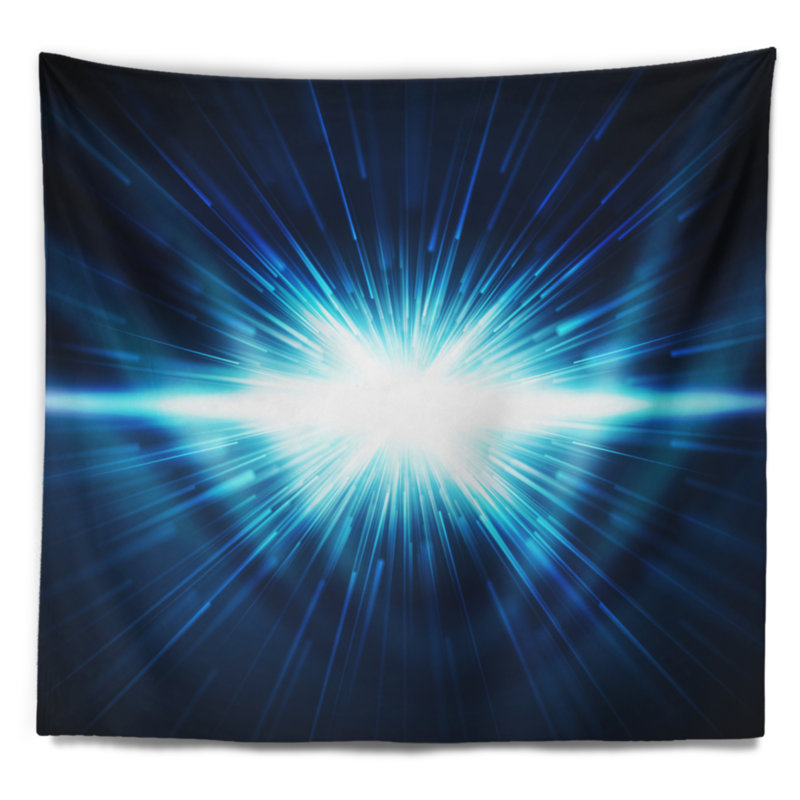 Corwin, espace lumineux abstrait tapissé bleu foncé, H 32 po x l 39 po