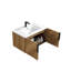 Meuble-lavabo mural 36 po avec panneau cannelé 3D et lavabo intégré en céramique