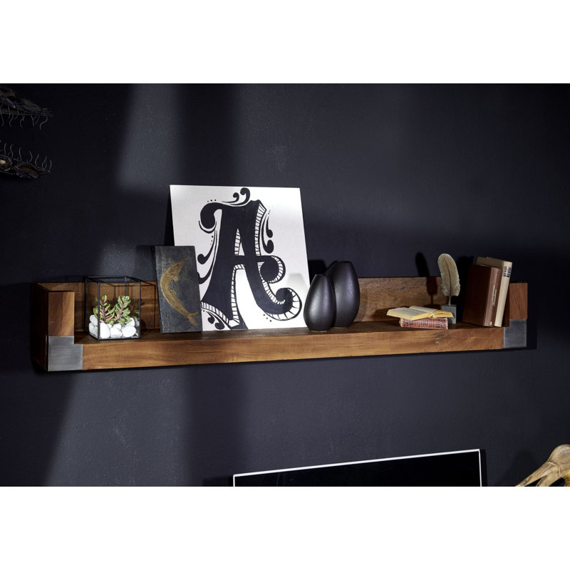 Amsterdam Mango Solid Wood Accent Shelf, 24cm H x 180cm W x 22cm D