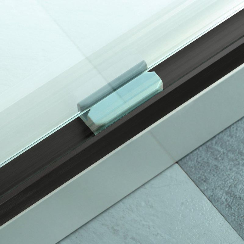 WOODBRIDGE Double Sliding Shower Door 44-48" Width x 72"Height with 5/16"(8mm) Clear Tempered Glass, Matte Black