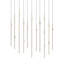 Constellation - Aries 36" Rectangle LED Pendant - Satin Brass Fixture - White Optical Acrylic Shade - 3000K - 120" Cable-727136235-727136234-635697299