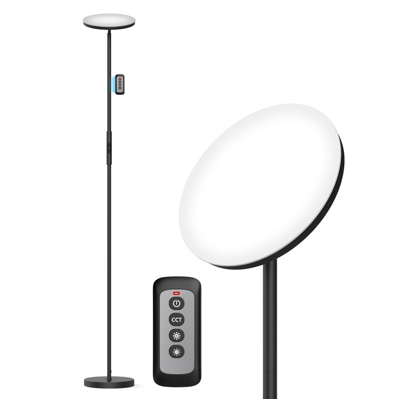 Lampe torchère moderne à DEL 70 po avec télécommande tactile Meekins 