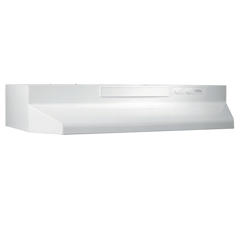 Broan NuTone 24" Steel 190 CFM Convertible Under Cabinet Range Hood with Mesh Filter, White