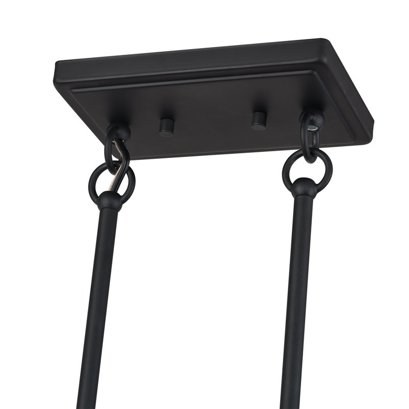 Grand lustre linéaire noir 4 lumières Adabella, Noir mat