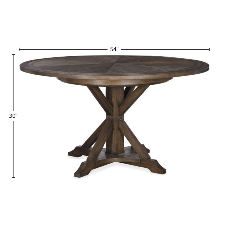 Collin 64 Round Dining Table, Brown Rustic, 30"H x 54"L x 54"W