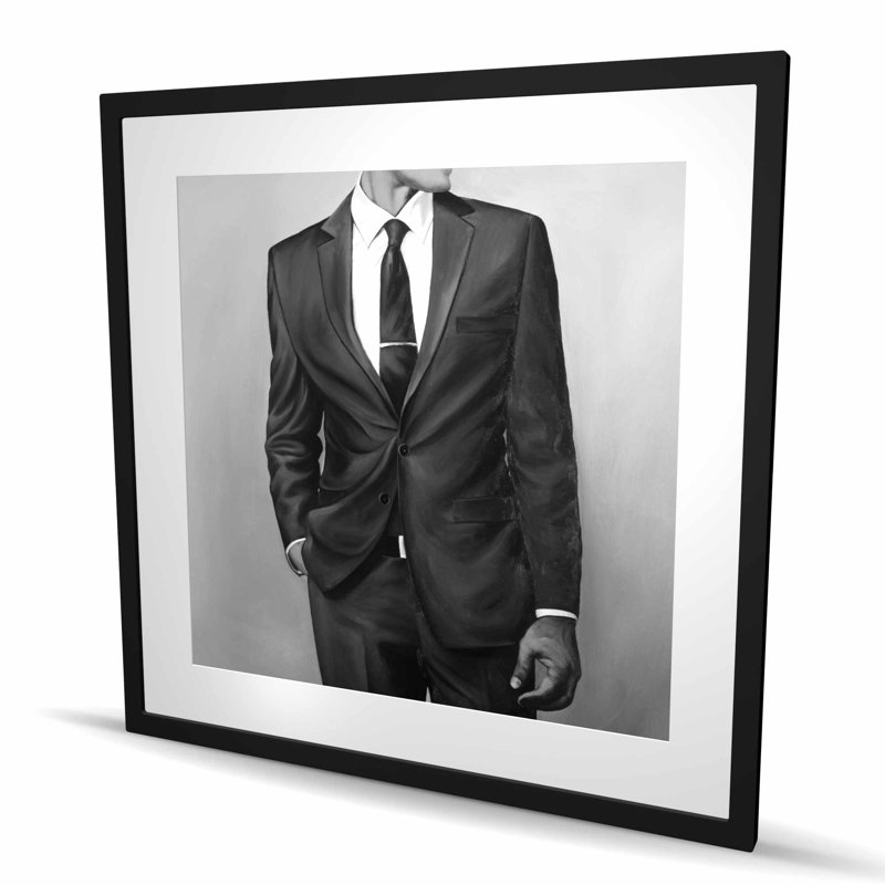 «Man in a costume - Livingroom Beauty», reproduction encadrée, H 36 po x l 36 po, Noir