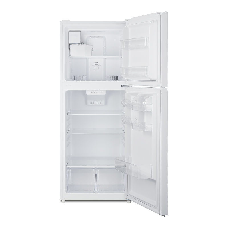 Summit Appliance 24" Wide Top Mount Refrigerator-Freezer with Ice Maker, White