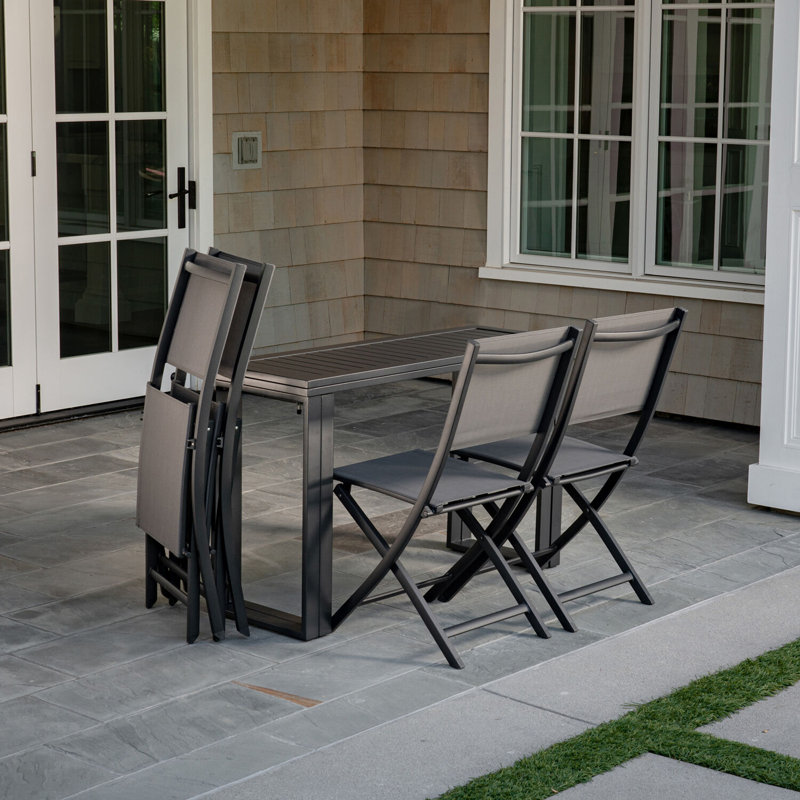 Rectangular Metal Folding Outdoor Dining Table , 46.3'' in. W 31.5'' in. D