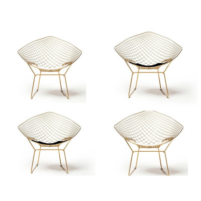 17.5'' H Upholstered Metal Armchair