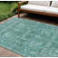 Tapis extérieur lavable vert foncé et turquoise 10 pi x 14 pi