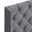 Grand lit tapissier en velours gris anthracite avec cadre en lattes de bois résilient avec revêtement et support fiable-130079174