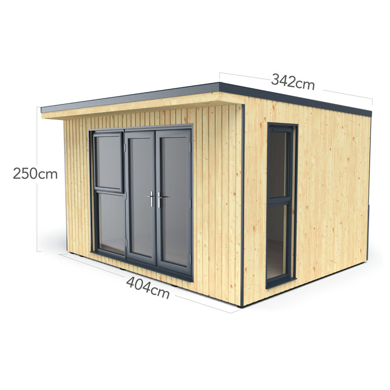 13.3 x 11.2 Ft. Tongue and Groove Log Cabin with Installation Service