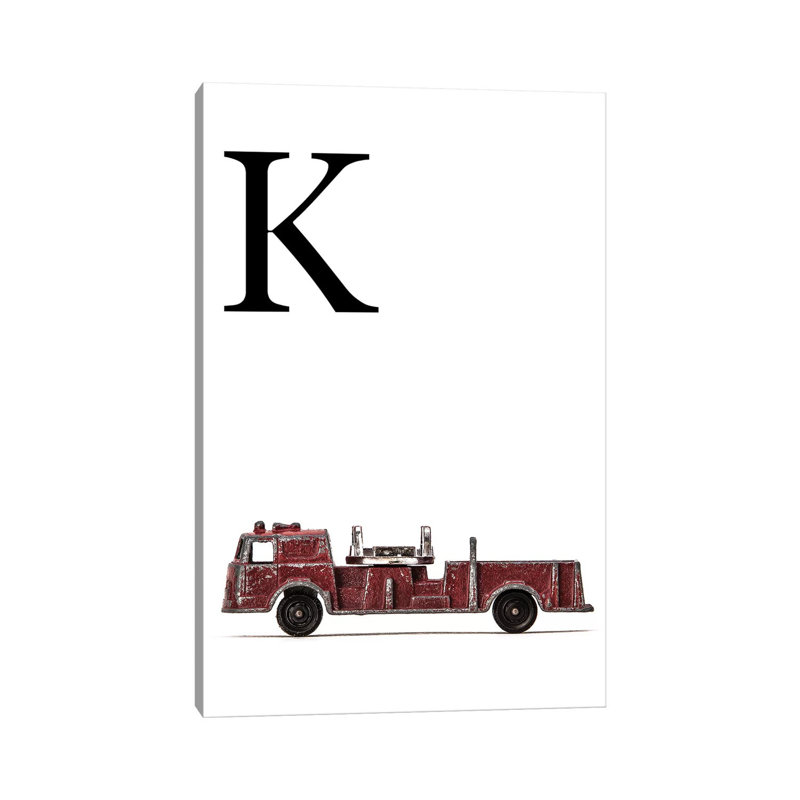 K Fire Engine Letter - Print on Canvas, Wrapped Canvas, 101.6 cm H x 66.04 cm W x 3.175 cm D