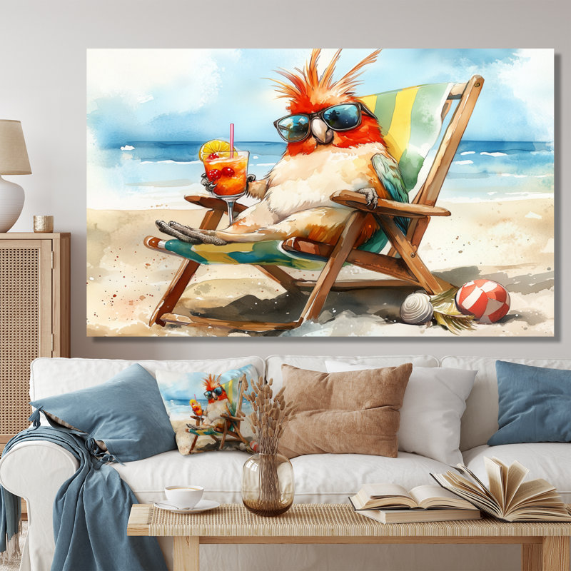 Sarabia - reproduction d'art mural animal côtier, Cadre photo blanc, H 16 po x l 32 po