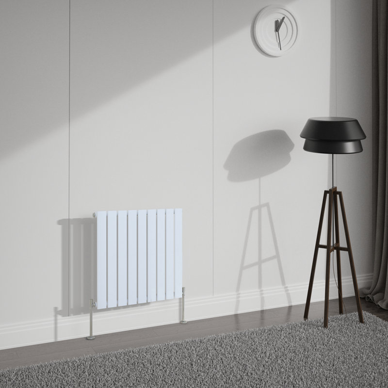 Shonta Horizontal Single Flat Panel Radiator, Gloss White, 60cm H x 61.2cm W