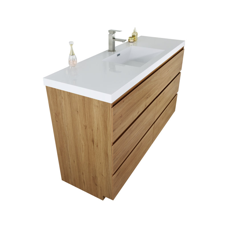 Ensemble de meuble-lavabo simple 59 po Hargrave, Chêne naturel