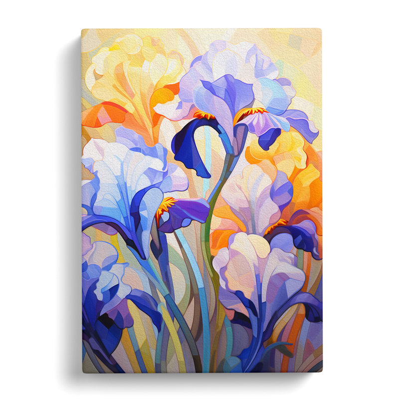Iris Flower Orphism - Wrapped Canvas, 50cm H x 35cm W x 3cm D
