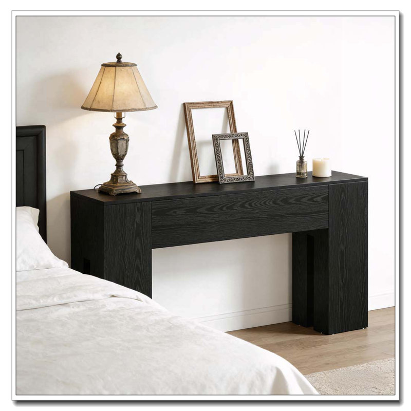 Console Table,Wooden Hallway Table, Black