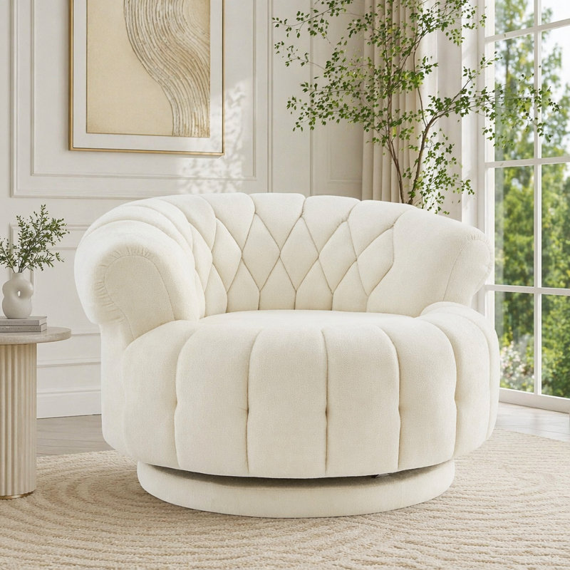 Fauteuil d'appoint pivotant, Beige