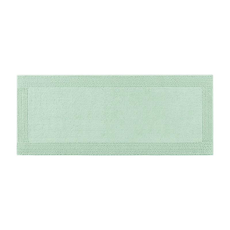 20X30" 100% Cotton 3000 Gsm Medium Pile 0.5" Reversible Heavyweight Bath Rug Non - Slip, Single - 30.18" L x 19.81" W, Green