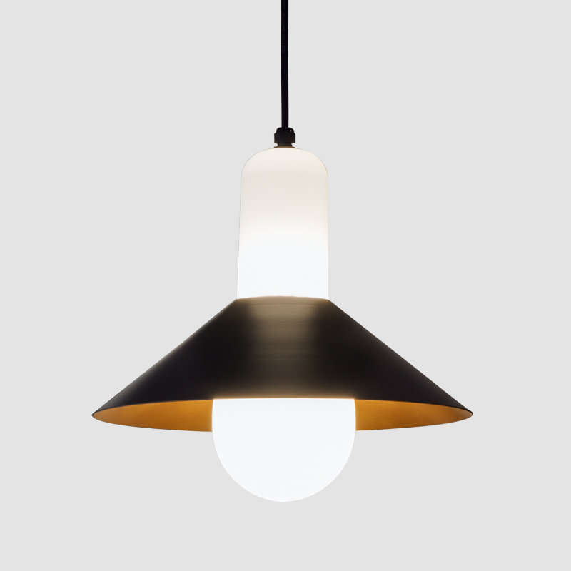 Tagomago 1 - Light Cone Pendant, Anthracite Gray Lacquer/Gold, Anthracite Gray Lacquer/Gold