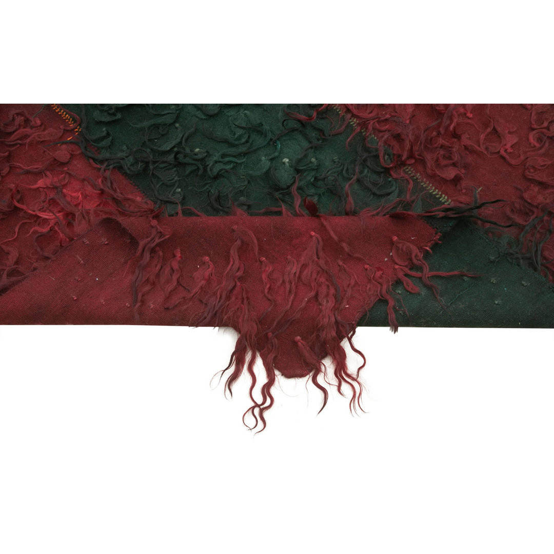 Anatolian Runner Red Striped Wool Handmade Area Rug