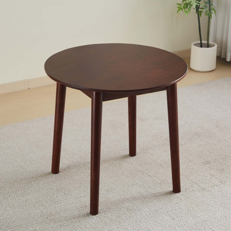 Solid Wood Round Dining Table, Perfect For Small Spaces, Seats 2-4 People With 31.5 Inch Diameter, Walnut