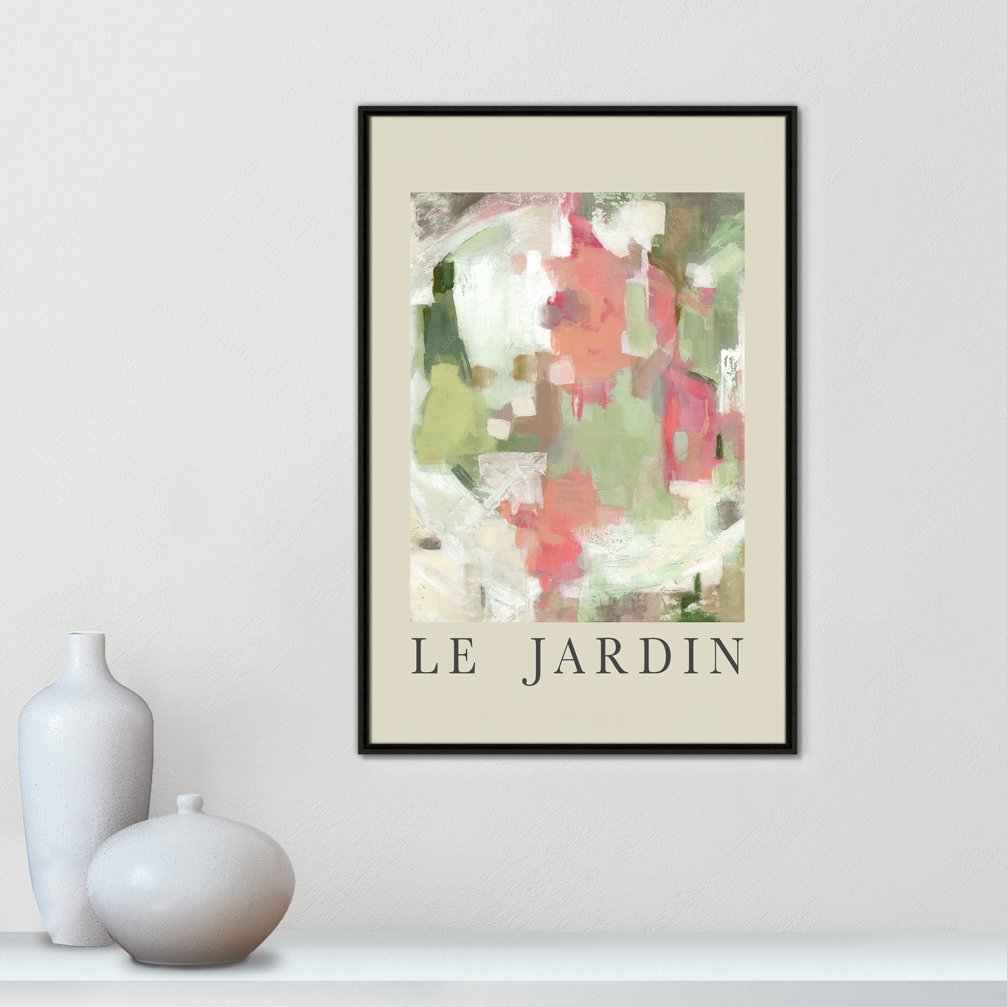 Botanical Poster Collection " Le Jardin " by Carol Robinson, No, 37.5" H x 25.5" W x 2" D, Espresso Floater Frame