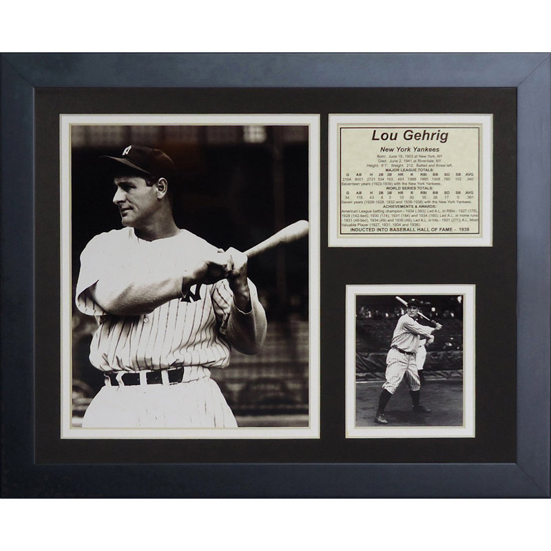 Souvenirs encadrée à batte lou gehrig