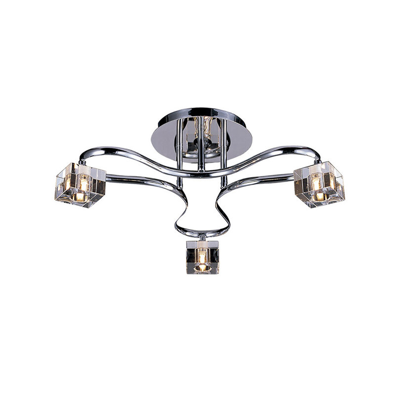 Acklin Glass Semi Flush Mount, 3 Light