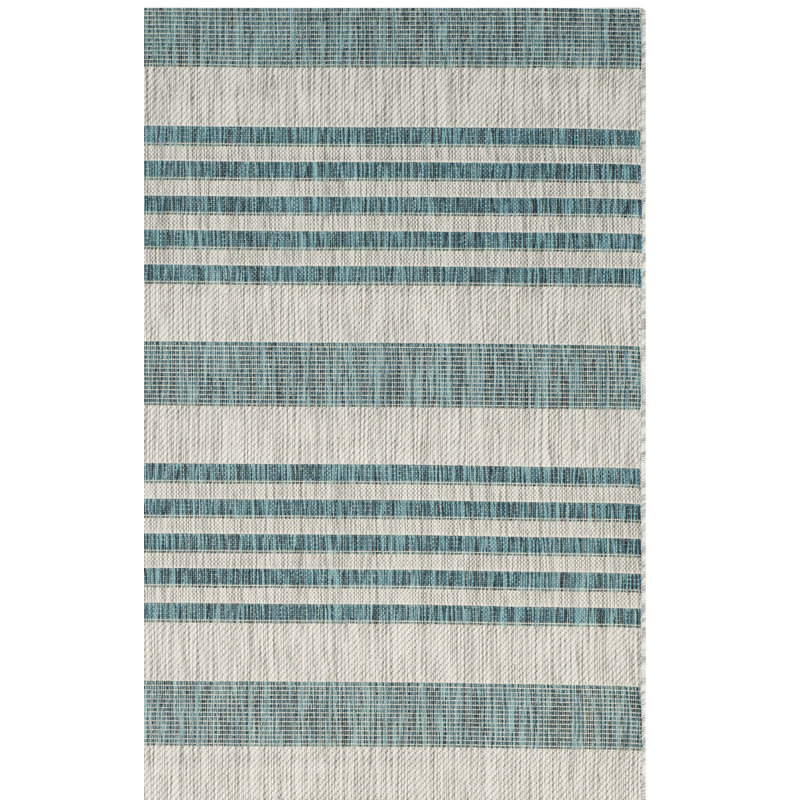 Tapis d'intérieur / extérieur à rayures Naya Performance, Rectangle 6 pi 7 po x 9 pi 6 po