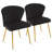 Modern Tufted Velvet Curved Back Dining Chair with Metal Legs-1119619463