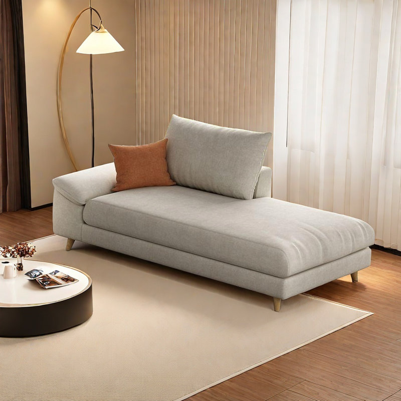 Chaise longue Soft Touch, Orienté à gauche (vu de face), Blanc crémeux