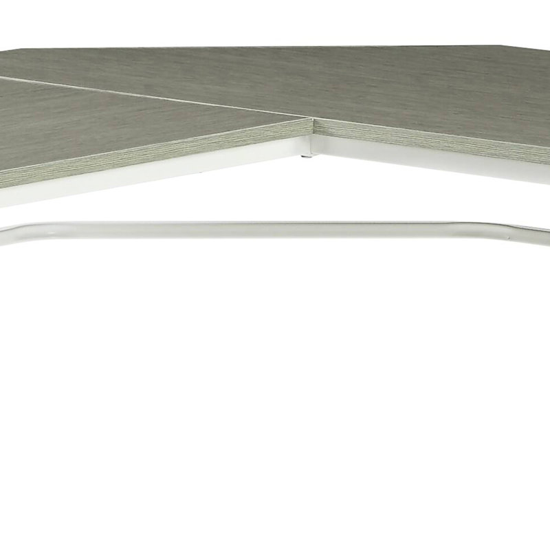 Grey And White L-Shape Computer Desk