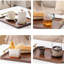 Plateau de service en bambou avec poignées dorées, plateau décoratif pour le petit déjeuner, table basse, cuisine et maison