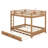 Wood Queen Size Bunk Bed With Ladder And Trundle-1455120088