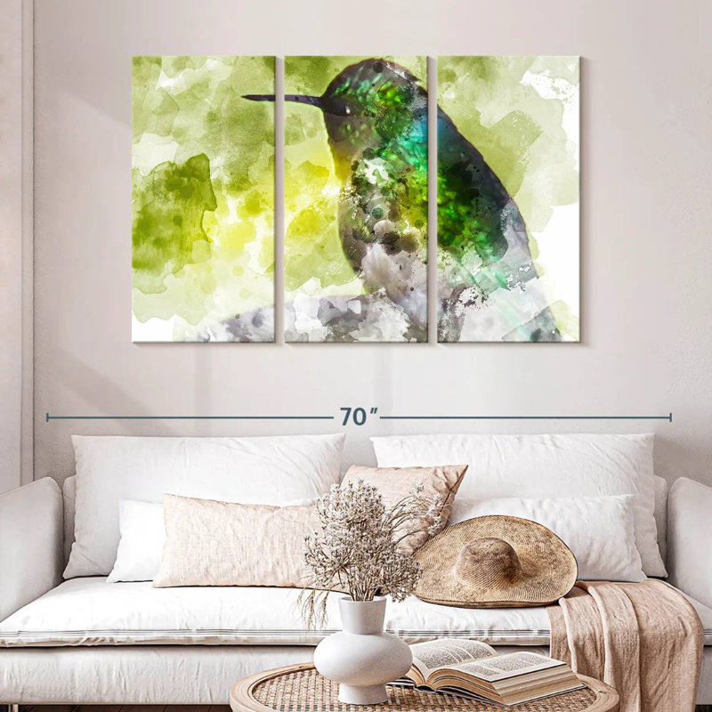Brampt Hummingbird In Emerald, 32" H x 50" W