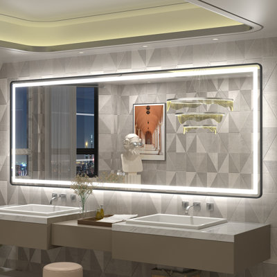Aevar UL Certified Front & Back LED Anti-Fog Tempered Glass Bathroom/Vanity Mirror with 3-Year Warranty