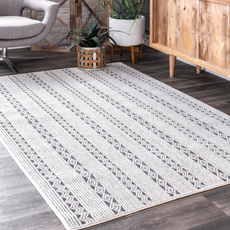 Tapis gris Julie, Rectangle 5 pi x 7 pi 5 po