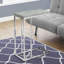Table d'appoint, en forme de C, bout, côté, collation, stratifié gris, métal, contemporain, moderne-578738940