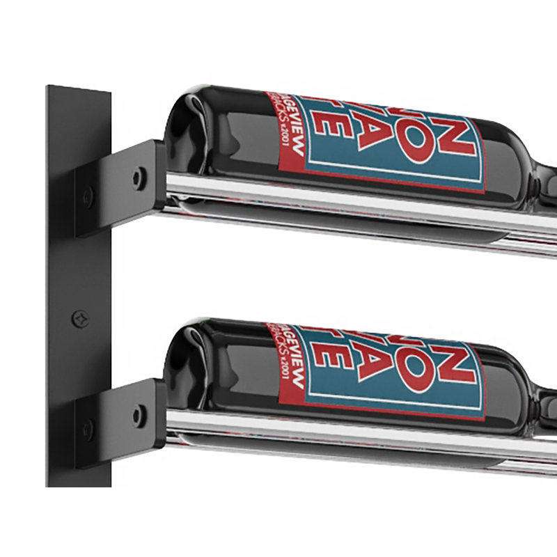 Support à vin mural pour 6 bouteilles Abbie-Marie, Chrome / noir mat, H 15 po x l 27 po x P 4,25 po