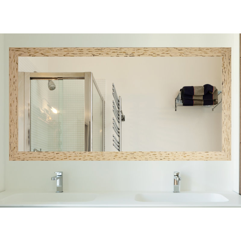 Miroir de salle de bain Hensel, Crème / Noir, 30 po x 61 po