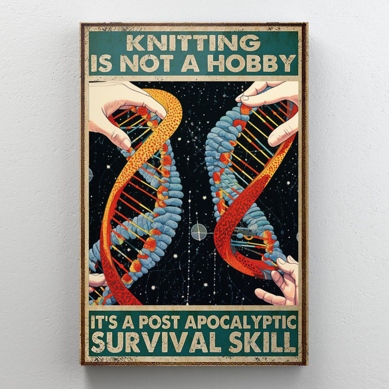 «Knitting Is Not A Hobby» - 1 pièce Rectangle Graphi Knitting Is Not A Hobby - 1 pièce Rectangle, impression sur toile tendue