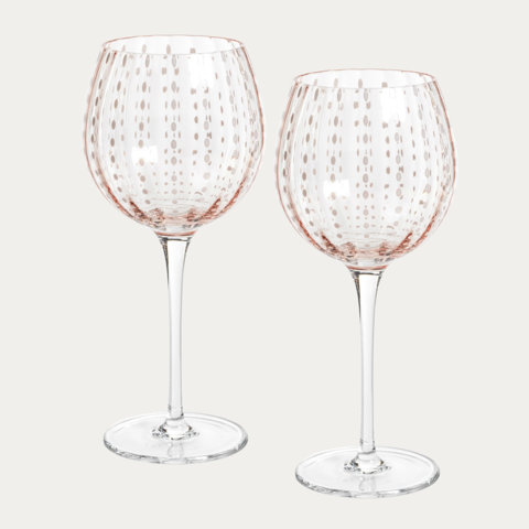 Pescara White Dot Wine Glasses
