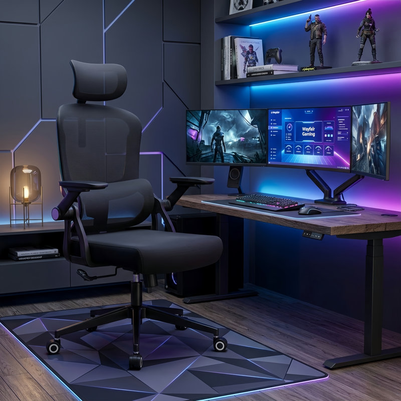 Heavy Duty Ergonomic Desk Office Chair, High Back Home Computer Chair With Headrest  And Adjustable Swivel 3D Armrests For Comfort  Adjustable Lumbar Supports Up To 350Lbs